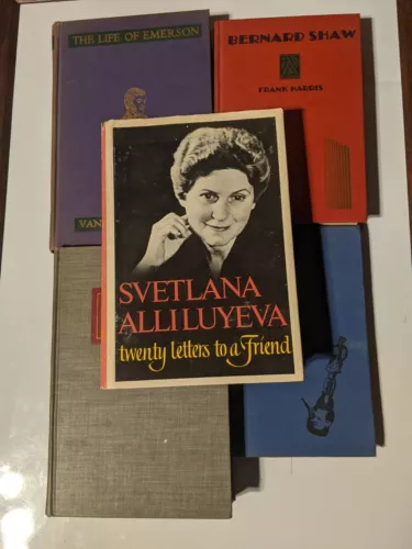 Lot of 5 Vintage 1938 - 1963 Hardcover Biographies & Autobiographies in Various