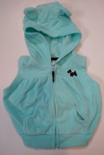 Baby Girl Carter's Soft Green Hooded Vest With Ears 6 Months