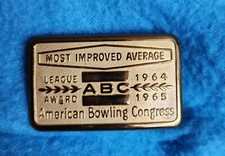 American Bowling Congress Belt Buckle Most Improved Average League Award 1964 65
