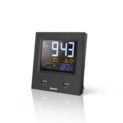 Funkwecker ''Dual-USB'', mit LED-Farbdisplay und USB-Ladefunktion (00186381)
