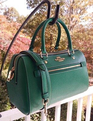 Coach Rowan SMALL F79946 Emerald Green Leather Crossbody/Satchel