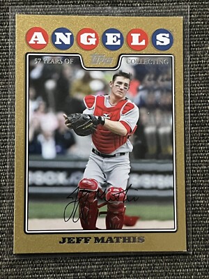 2008 Topps Update Gold Border Angels Baseball Card #UH8 Jeff Mathis ...