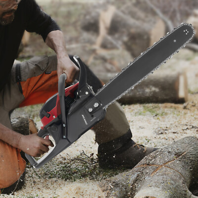 58cc Gas Chainsaw 20'' Gasoline Powered Chain Saw 2 Cycle Engine Wood Cutting