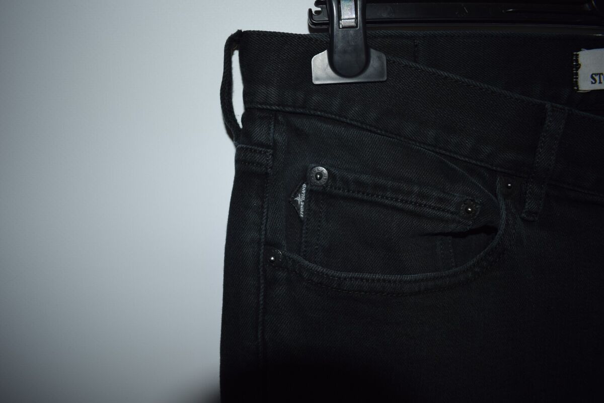 Stone Island Wash Slim Fit Black Denim Jeans Logo Badge Size Stone Island Wash Slim Fit Black Denim Jeans Logo Badge Size
