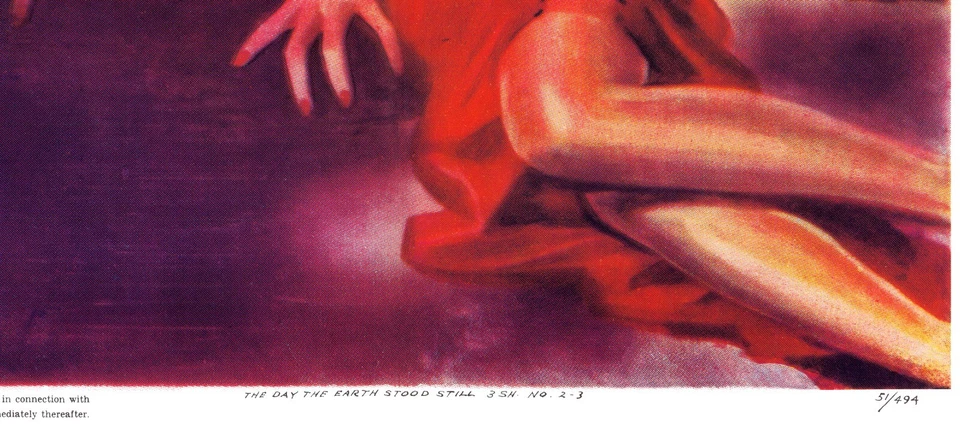 O DIA EM QUE A TERRA PAROU (1951) ENORME 41"x79" pôster restaurado de filme de ficção científica! - Imagem 2 de 4