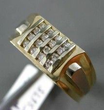 ESTATE LARGE .20CT DIAMOND 14KT WHITE  YELLOW GOLD 3D 16 STONE SQUARE MENS RING