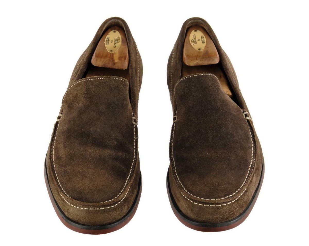 John Varvatos ⭐️ USA designer Suede Deep Brown Loafers Sz 1OM John Varvatos Distressed Suede Loafers - Brown | 10 | eBay main image 4