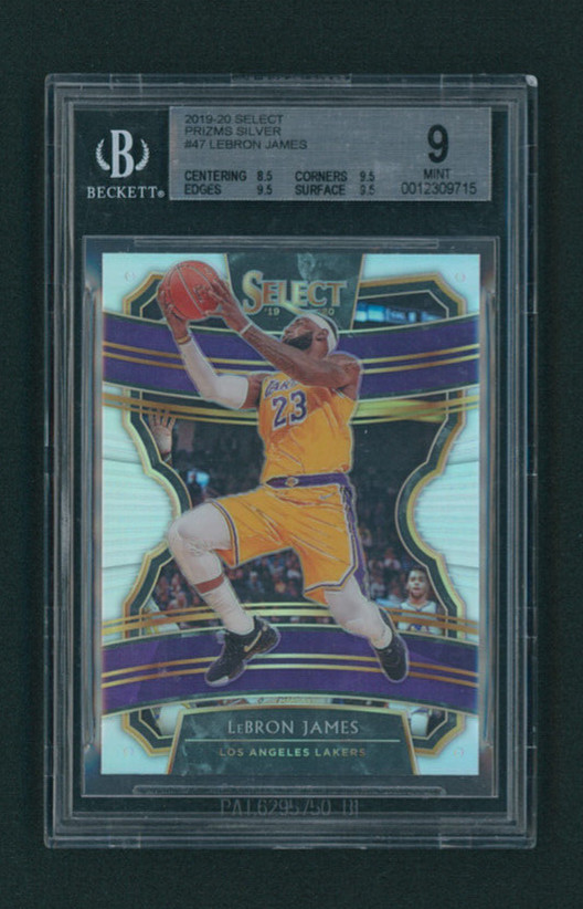 2019-20 Panini Select Lebron James SILVER PRIZM #47 BGS 9 MINT sub 9.5, 9.5, 9.5