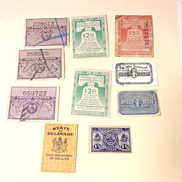 MISC LOT OF FEDERAL AND STATE TAX STAMPS eBay