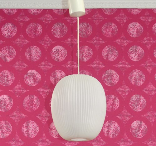 Lampe Kunststoff 60er 70er Erco 2101 Aloys Gangkofner Plisseelampe cocoon retro - Bild 2 von 9