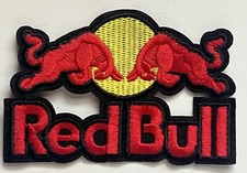 RED BULL Racing Motorsports Energy Drink - Embroidered Iron-On Black Patch