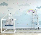 3D Cloud Rainbow R582 Wallpaper Wall Mural Self-adhesive Removable Panda