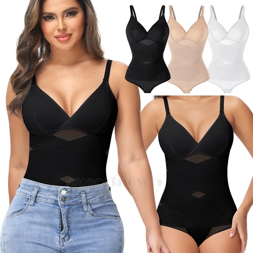 Shapewear Bodysuit Seamless Sculpting Body Shaper Shaping Leotard Topsfor Women - Picture 1 of 21
