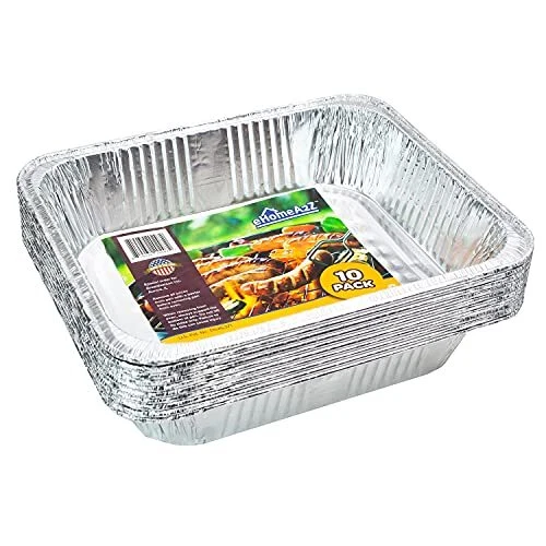 10 Pack 9x13 Inch Aluminum Foil Pans Roasting Chafing Pan for Cooking Baking