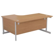 First Right Hand Radial Desk 1800x1200mm Nova Oak/White KF803232