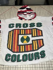 VTG Cross Colours Multicolors Hoodie Shirt Streetwear Men  s 90s Size L USA