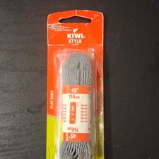 KIWI Flat Gray Cotton Shoelaces 45 in (114 cm...