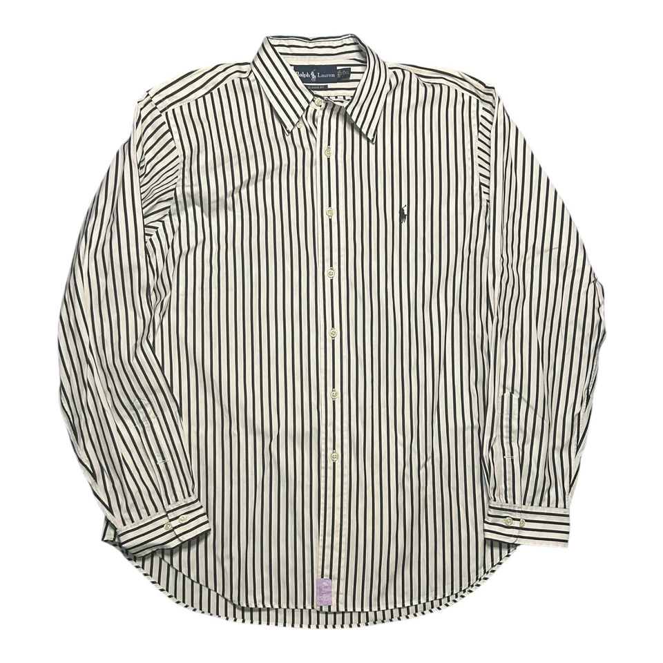 Polo Ralph Lauren Men XL Blue White Striped Oxford Button Down Shirt Pony Logo - Image 1 of 4