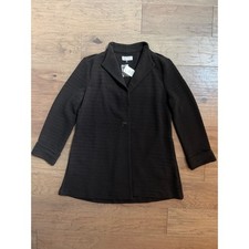 NWT Carina Womens Black Textured Ribbed Blazer Jacket XL Notched Lapel