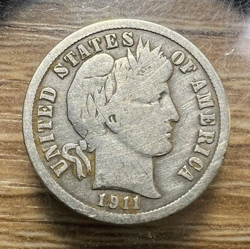 1911-P Barber Dime - Actual Coin Shown - Free Shipping & Tracking INV#623