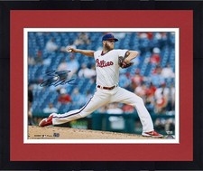 Framed Zack Wheeler Philadelphia Phillies Signed 16x20 Pitching Photograph
