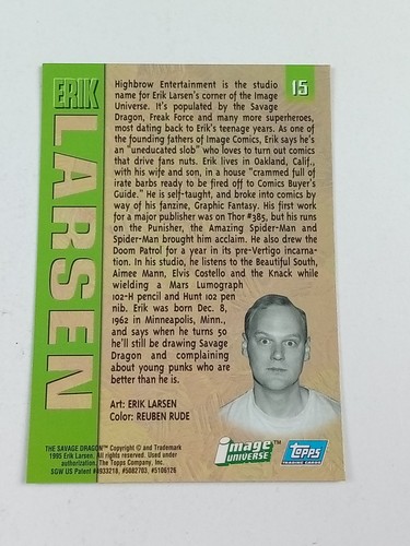 Erik Lersen #15 Holo Image Universe Topps Card 1995 - Picture 2 of 3