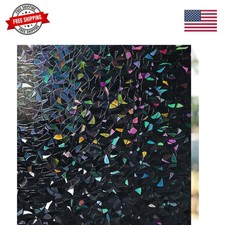 Blackout Window Film, Black Out Window Cover, Stained Glass Sun Light Blockin...
