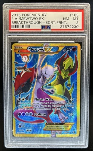2015 Pokemon XY BREAKthrough Mewtwo Full Art #163/162 PSA 8