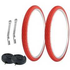 PRO TIRES 700 x 40 Red P-1134 W/ HEAVYDUTY TUBES TIRE LEVERS 33mm Schrader