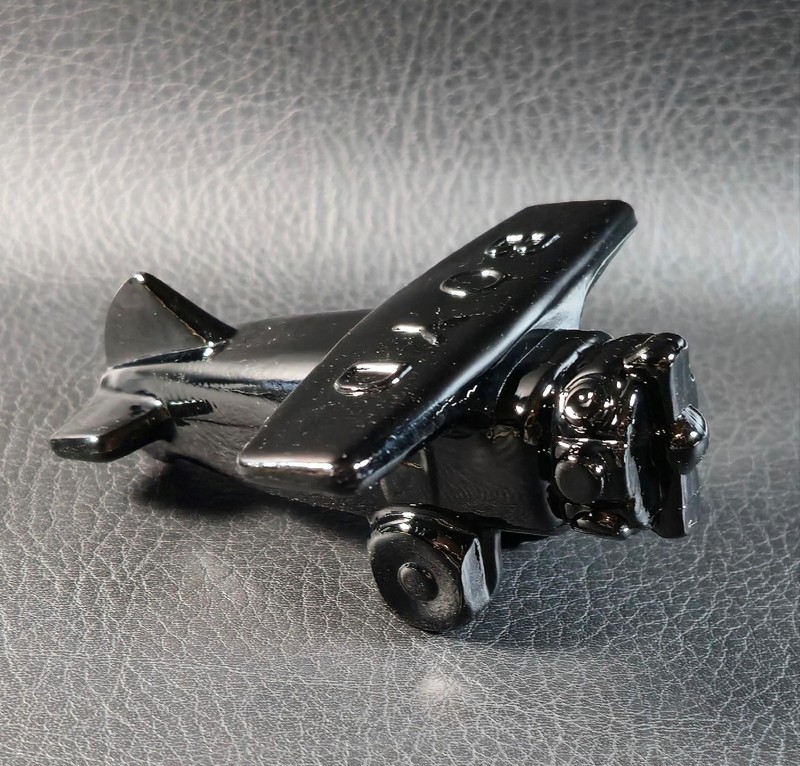 Boyd's Crystal Art Glass AIRPLANE #1 First! CLASSIC BLACK 10-11-91 NOS