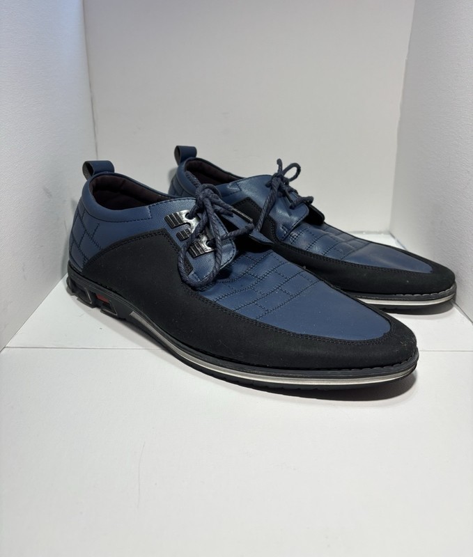 COSIDRAM Men's Casual Dress Shoes Blue and Black Lace Up Size 10M
