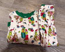 Kids Christmas Grinch Graphic Print 2-Piece Pajama Set Long Sleeve 4t