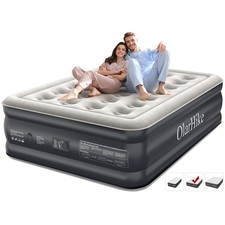 Image of OlarHike Inflatable Mattress, Air Bed, Double Airbed with Built in Pump, 135 x