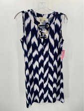 MICHAEL Michael Kors Blue Size Small Printed Shift Knee Length Sleeveless Dress
