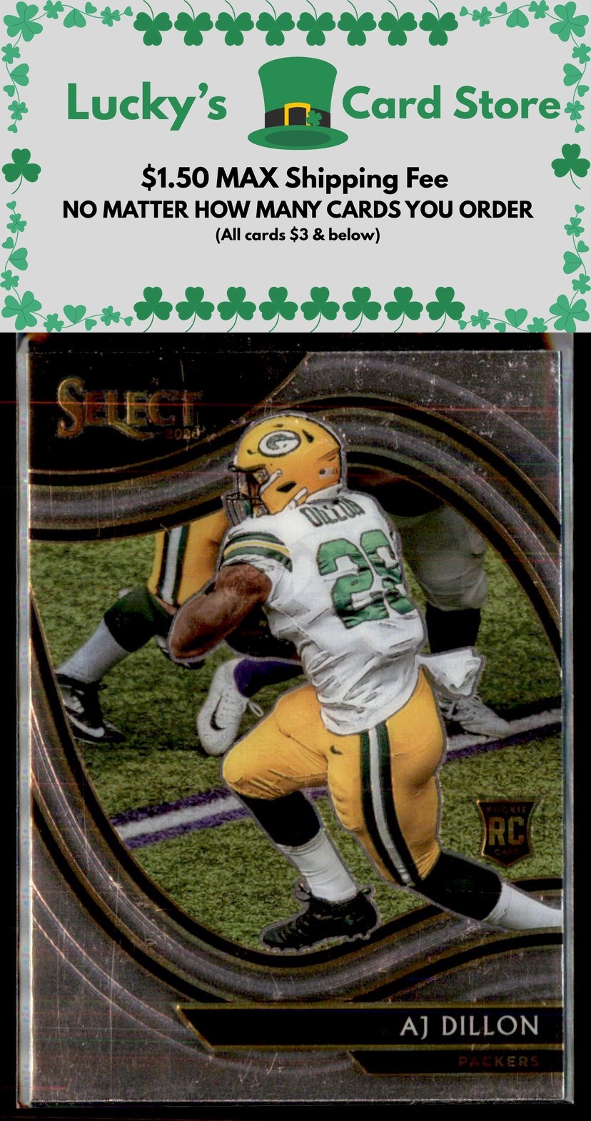 2020 Panini Select #365 AJ Dillon Field Level Rookie