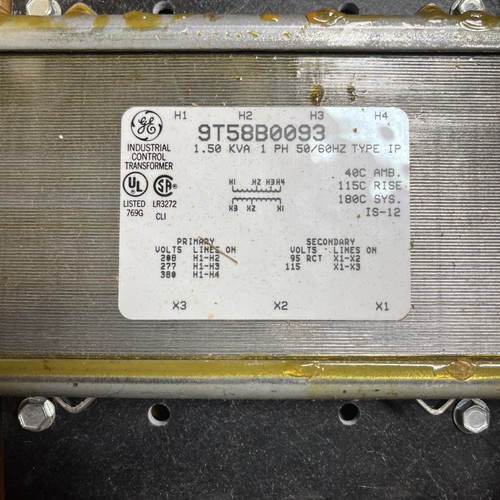 GE Core And Coil Transformer 9T58B0093 Phase 1 Hertz 50/60 Volt 208/277/380 - Picture 2 of 6