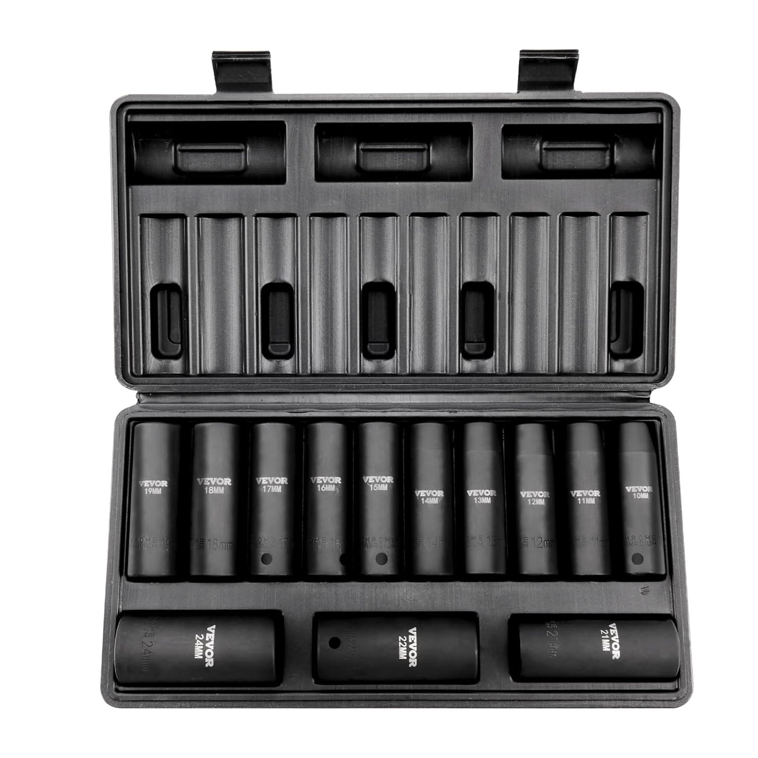 Set Bussole Impatto 1/2" Acciaio Nero 13 Pezzi 10-24mm Universale