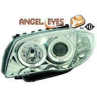 LHD Scheinwerfer Paar Angel Eyes Klar Chrom H7 H7 FüR BMW E81 E87
