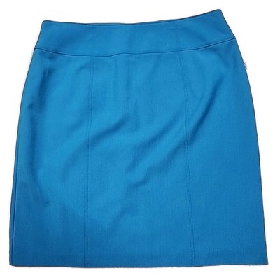 NWT Worthington Women's Straight Pencil Skirt Size 16 Blue Back Slit Career Wear