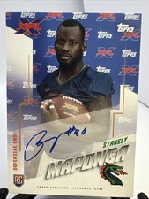 Stansly Maponga Signed 2020 Topps XFL Football Card #AU-SM Auto