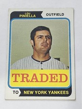 1974 Topps Lou Piniella Traded #390T New York Yankees Baseball MLB Traded Card