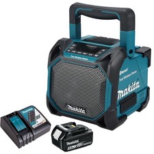 Makita DMR203 12V/18V CXT/LXT Jobsite Bluetooth Speaker 1 x 5Ah Battery, Charger