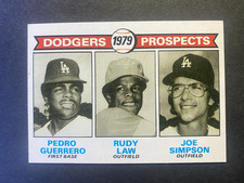 1979 Topps Baseball Pedro Guerrero Los Angeles Dodgers Rookie Card #719. rookie card picture