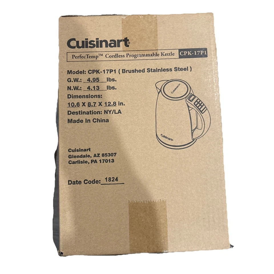 Cuisinart 1.8 夸脱 无绳电茶壶 不锈钢 — 第 2/2 张图片