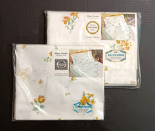 VTG Stevens Magic Garden Floral Bedding Double Flat Sheet + 2 Pillowcases NEW