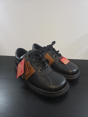 Skechers Mens Size 9 Comfort Walkers Construction Oxford Black Brown Shoes
