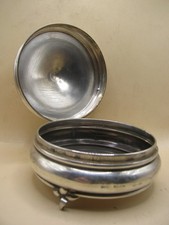 Birmingham 1928 Sterling Silver Circular Good Sized Box For Trinkets Jewellery