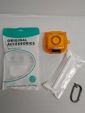 Transparent Orange Case fits Beats Fit Pro 2021 with Cleaning Kit  Carabiner