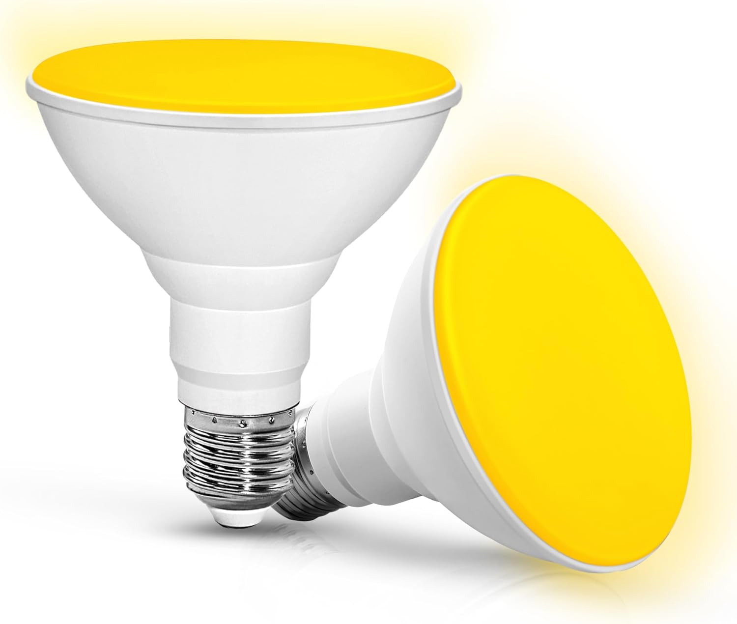 2 Pack PAR30 Yellow Bug Light Bulbs Outdoor 12W LED E26 Amber Flood Lights