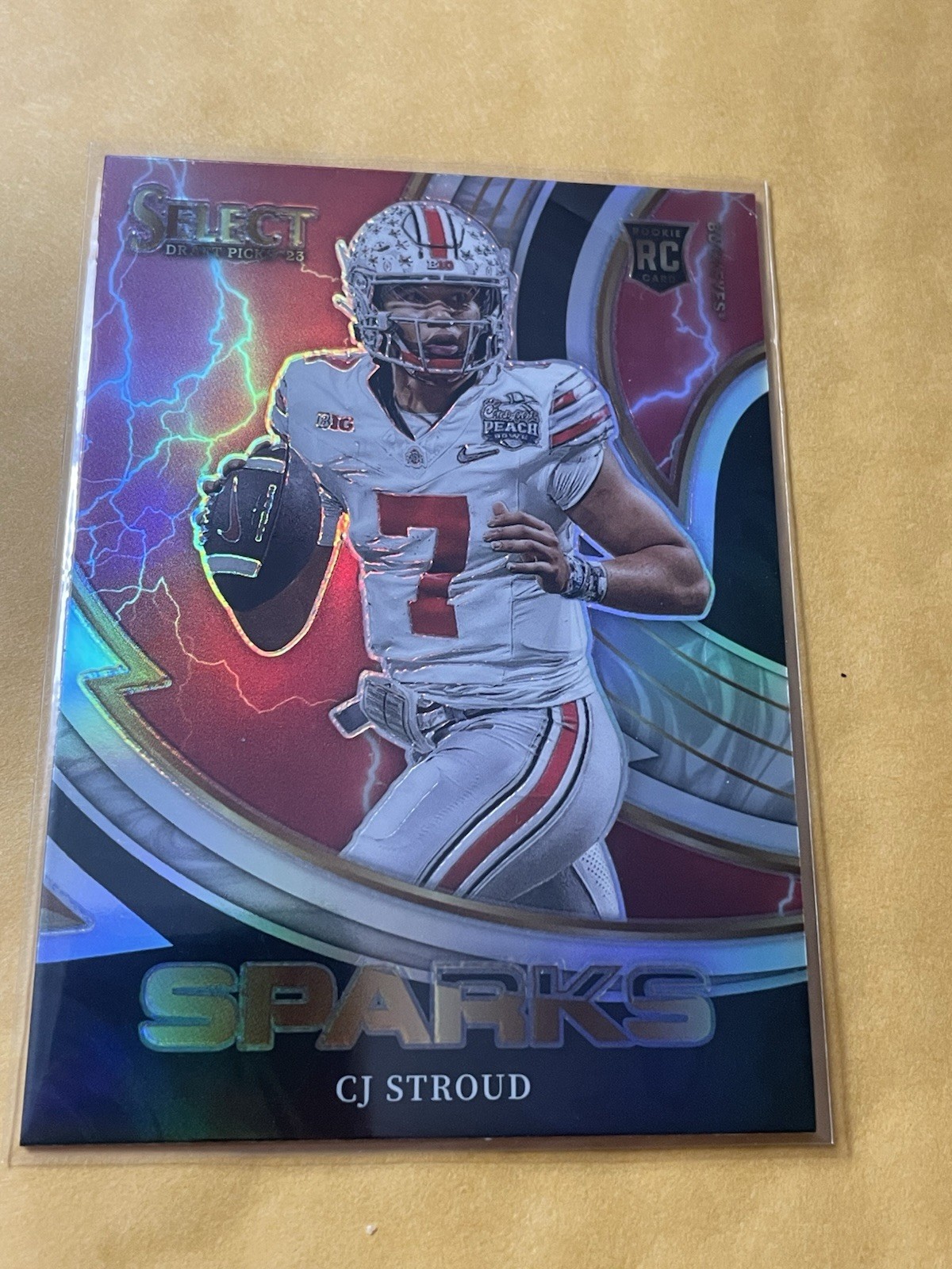 2023 Panini Select Draft Picks #SPR-CJ C.J. Stroud Sparks Silver Prizm Rookie